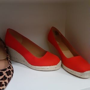 J. Crew red wedges